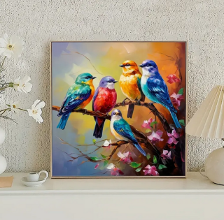 Preview: Diamond Painting Bunte Vögel